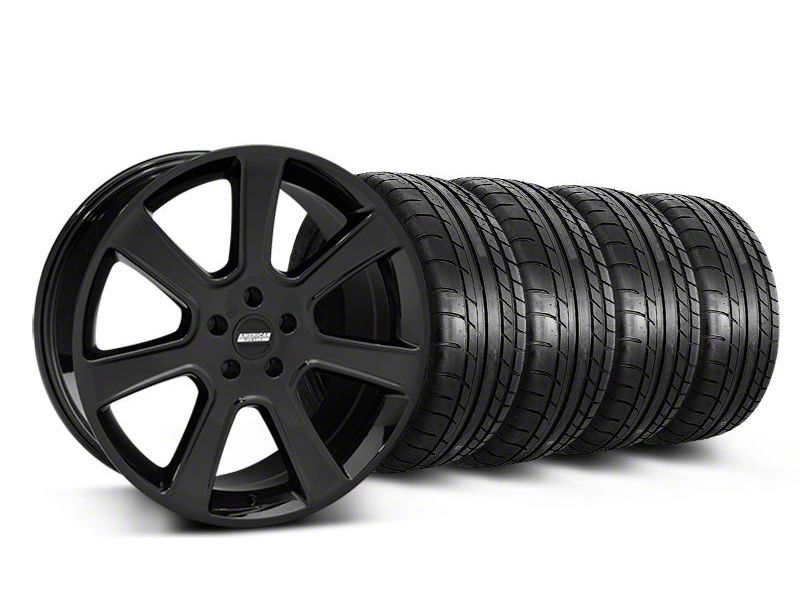 Staggered Black S197 Saleen Style Wheel & Mickey Thompson Tire Kit - 20x9/10 (05-14 All)