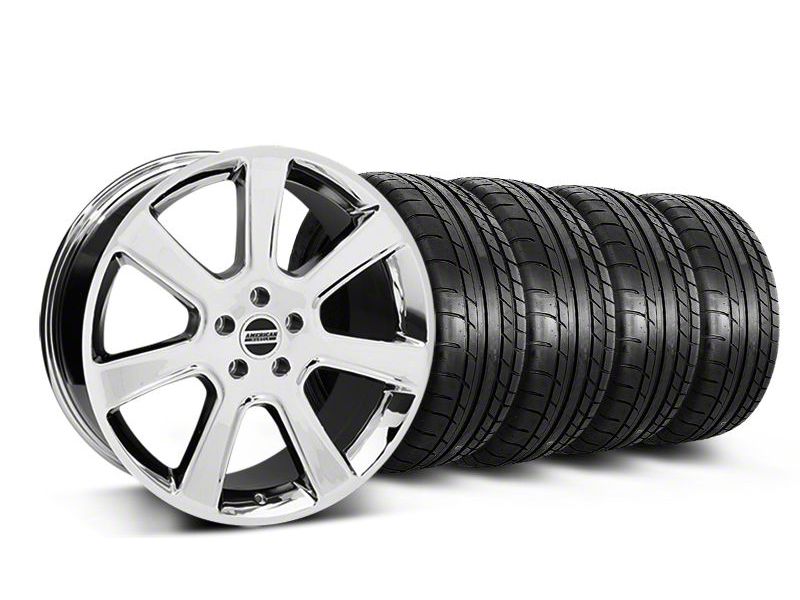 Staggered Chrome S197 Saleen Style Wheel & Mickey Thompson Tire Kit - 20x9/10 (05-14 All)