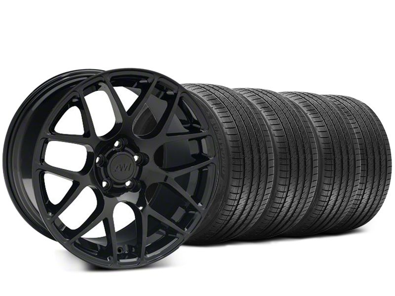 Staggered Black AMR Wheel & Sumitomo Tire Kit - 20x8.5/10 (05-14 All)