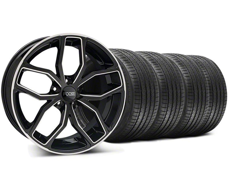 Staggered Black Machined Foose Outcast Wheel & Sumitomo Tire Kit - 20x8.5/10 (05-14)