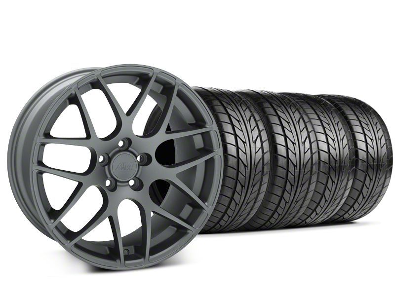 Staggered Charcoal AMR Wheel & NITTO Tire Kit - 20x8.5/10 (05-14)