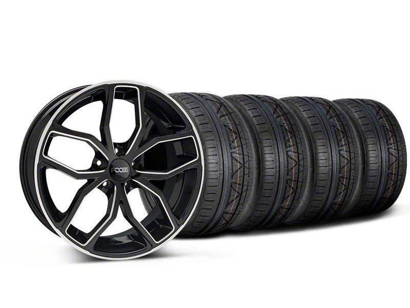 Staggered Black Machined Foose Outcast Wheel & NITTO INVO Tire Kit - 20x8.5/10 (05-14)