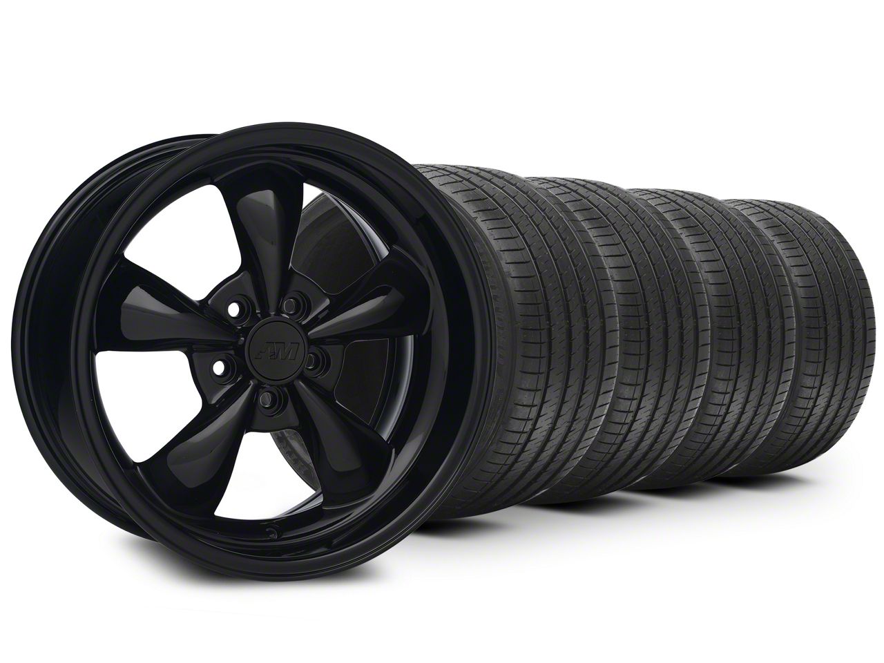 Staggered Solid Black Bullitt Wheel & Sumitomo Tire Kit 18x9/10 (94-98 All)