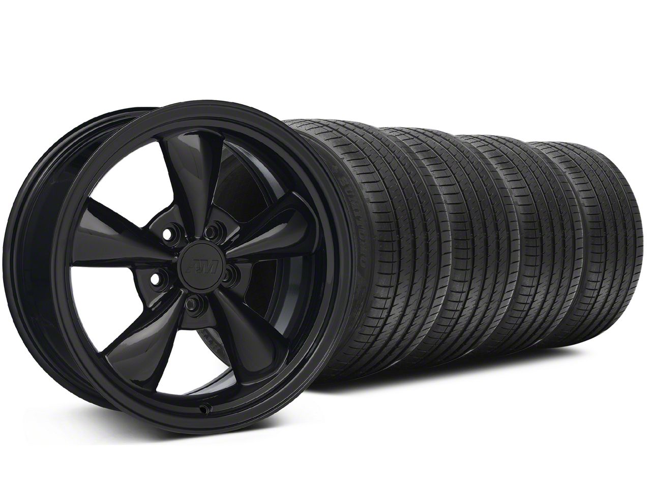 Solid Black Bullitt Wheel & Sumitomo Tire Kit 18x8 (99-04 All)