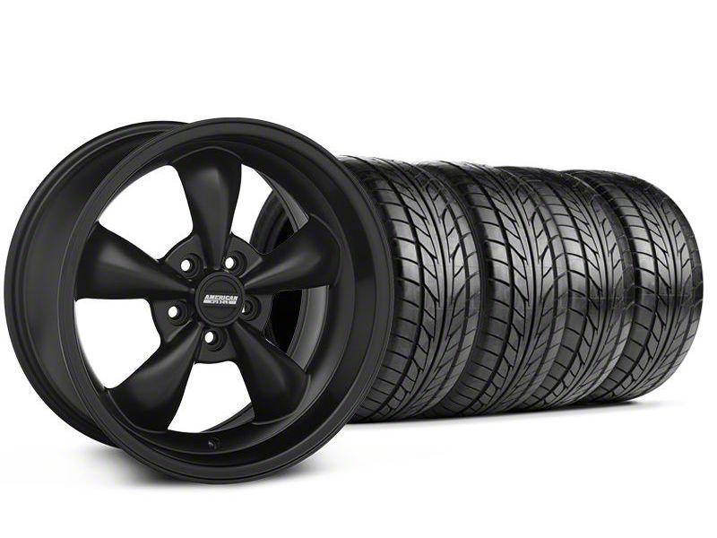 Solid Matte Black Bullitt Wheel & NITTO Tire Kit 18x9 (94-98 All)