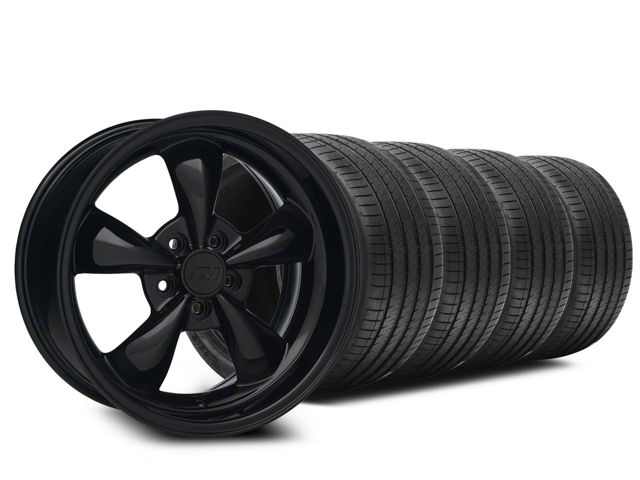 Solid Black Bullit Wheel & Sumitomo Tire Kit 18x9 (94-98 All)