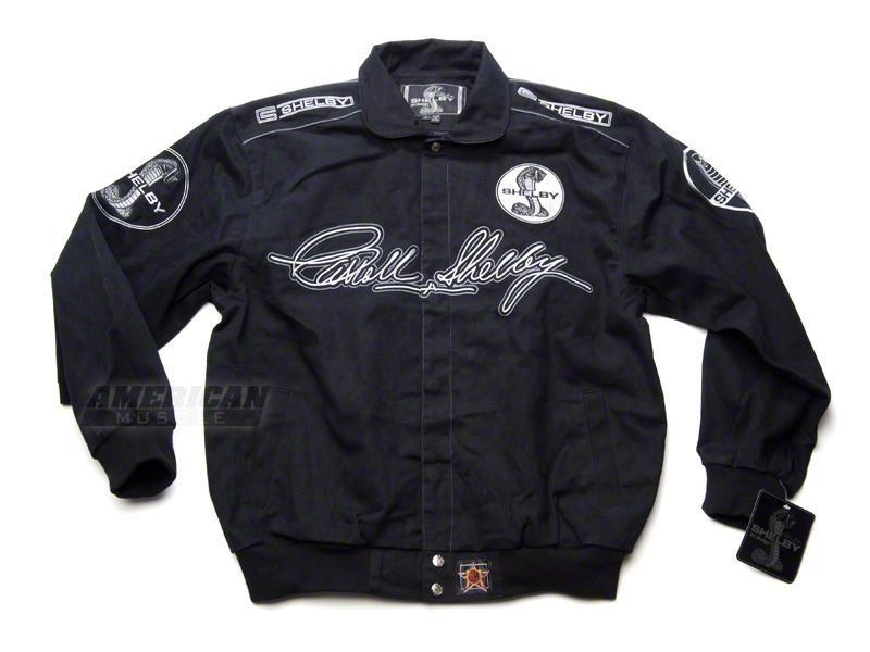 Black Shelby Mustang Twill Racing Jacket