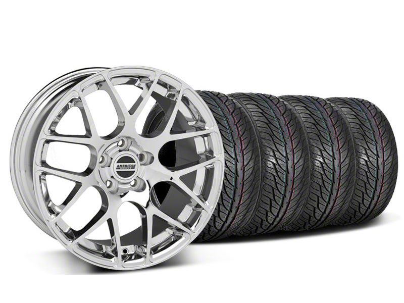 Staggered Chrome AMR Wheel & General Tire Kit - 19x8.5/9.5 (05-13 All)