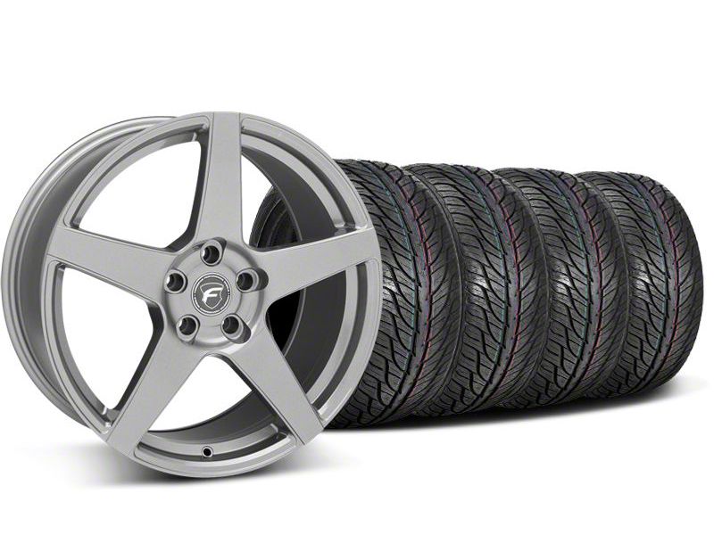 Gunmetal Forgestar CF5 Monoblock Wheel & General Tire Kit - 19x9 (05-14 All)