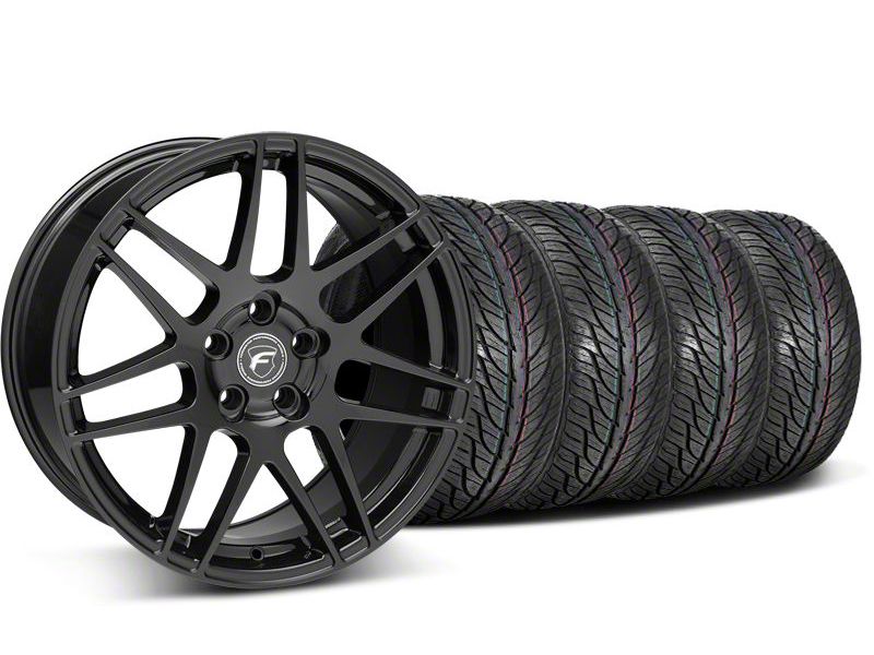 Piano Black Forgestar F14 Monoblock Wheel & General Tire Kit - 19x9 (05-14 All)