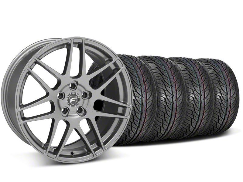 Gunmetal Forgestar F14 Monoblock Wheel & General Tire Kit - 19x9 (05-14 All)