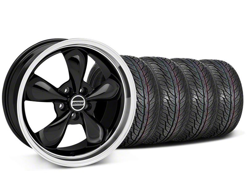 Staggered Black Bullitt Wheel & General Tire kit - 19x8.5/10 (05-14 All)