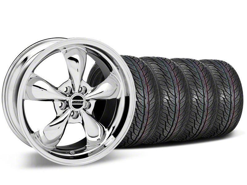 Staggered Chrome Bullitt Wheel & General Tire Kit - 19x8.5/10 (05-14 All)