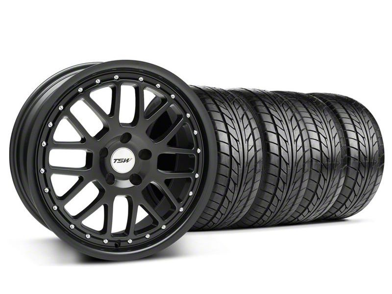 Staggered Matte Black TSW Valencia Wheel & NITTO Tire Kit - 20x8.5/10 (05-14 GT, V6)