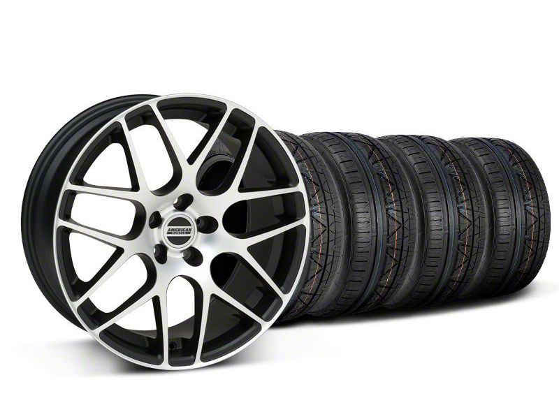 Matte Black Machined AMR Style Wheel & NITTO Invo Tire Kit -18x9 (05-13 All)
