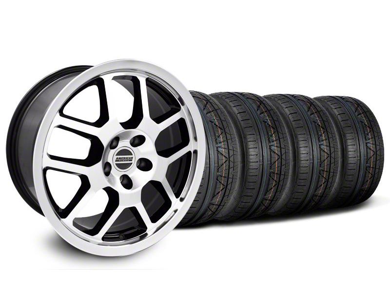 Black Machined 2007 GT500 Mustang Wheel & NITTO Invo Tire Kit - 18x9.5 (05-13 All)