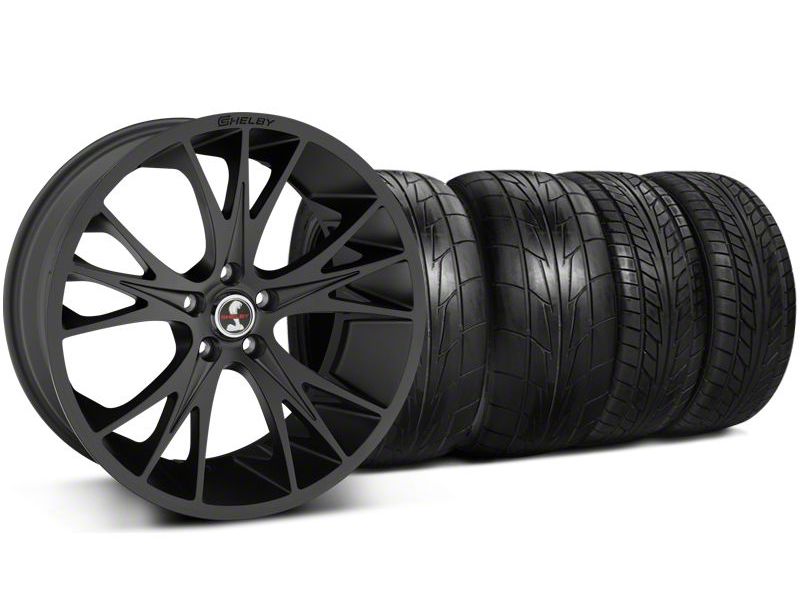 Staggered Matte Black Shelby CS1 Wheel & NITTO Tire Kit - 20x9/11 (05-14 All)