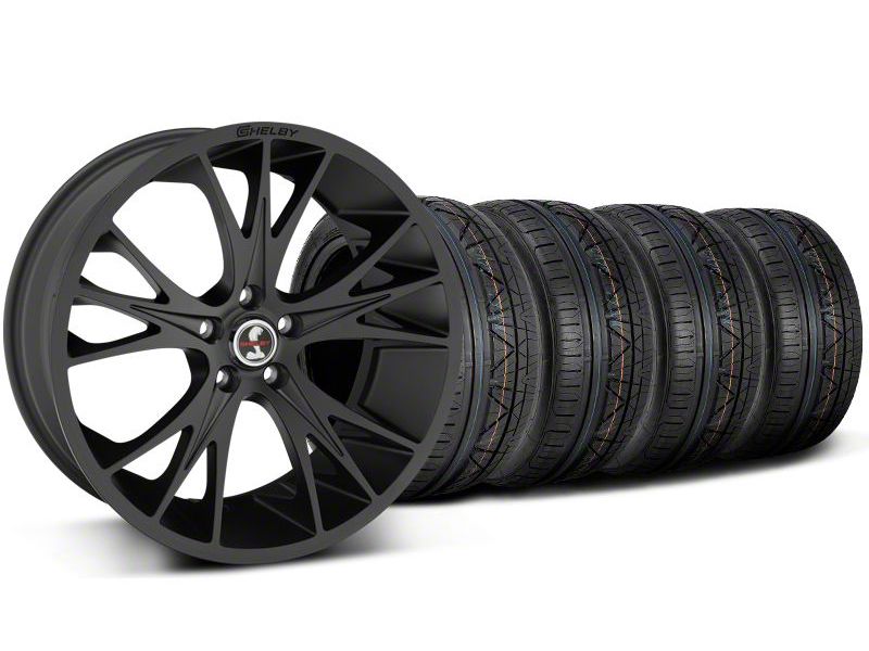 Staggered Matte Black Shelby CS1Wheel & NITTO Invo Tire Kit - 20x9/11 (05-14 All)