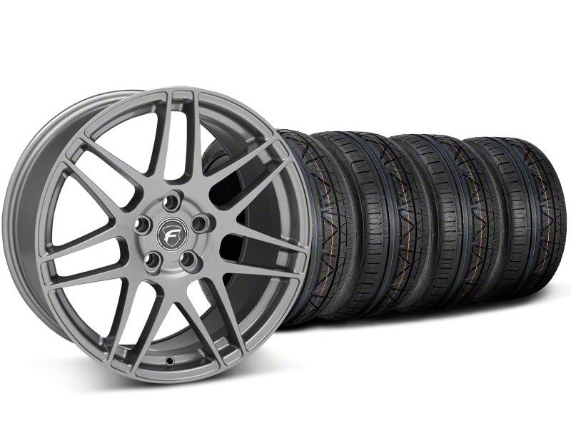 Staggered Gunmetal Forgestar F14 Monoblock Wheel & NITTO Invo Tire Kit - 20x9/11 (05-14 All)