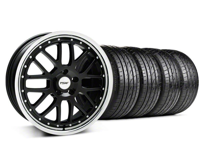 Staggered Black w/ Polished Lip TSW Valencia Wheel & Sumitomo Tire Kit - 20x8.5/10 (05-14 GT, V6)