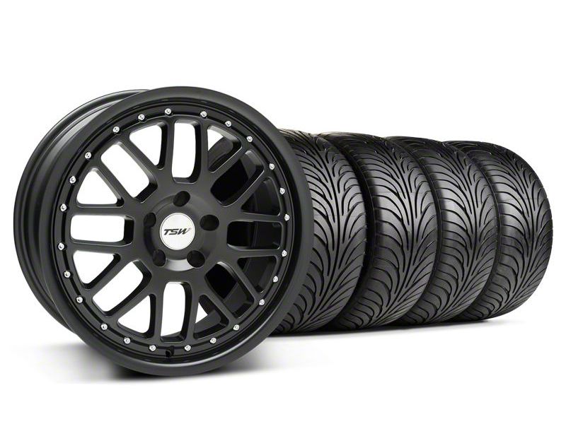 Staggered Matte Black TSW Valencia Wheel & Sumitomo Tire Kit - 18x8/9.5 (94-04 All)