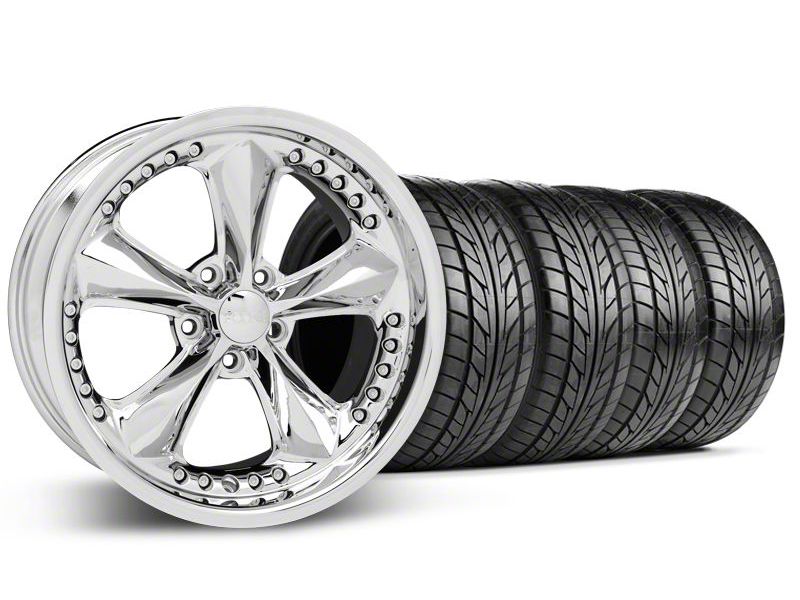 Staggered Chrome Foose Nitrous Wheel & NITTO Tire Kit - 18x9/10 (05-14 All)