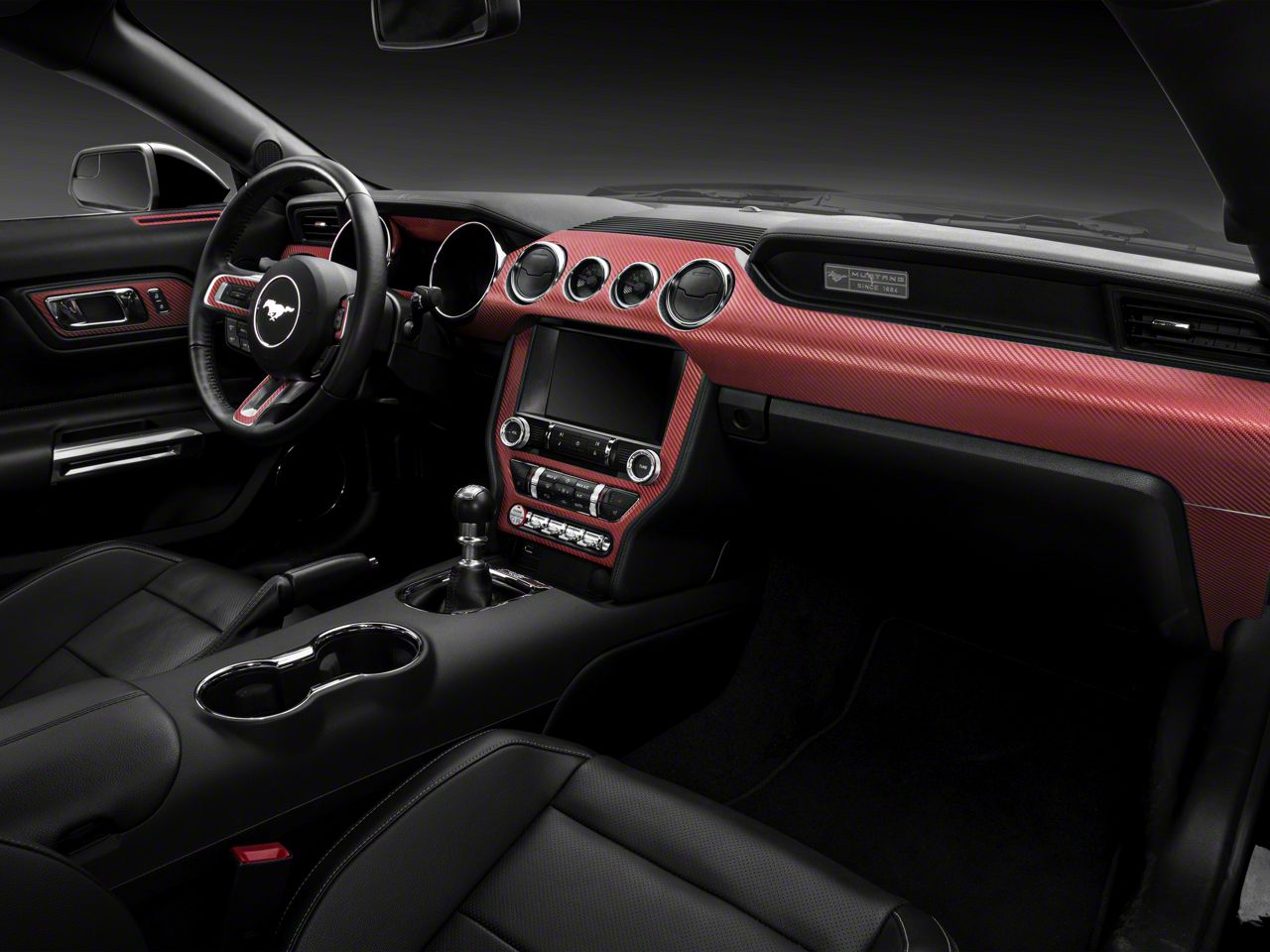 Carbon Fiber Mustang Dash Kit Red Aluminum (1517 All) Free Shipping