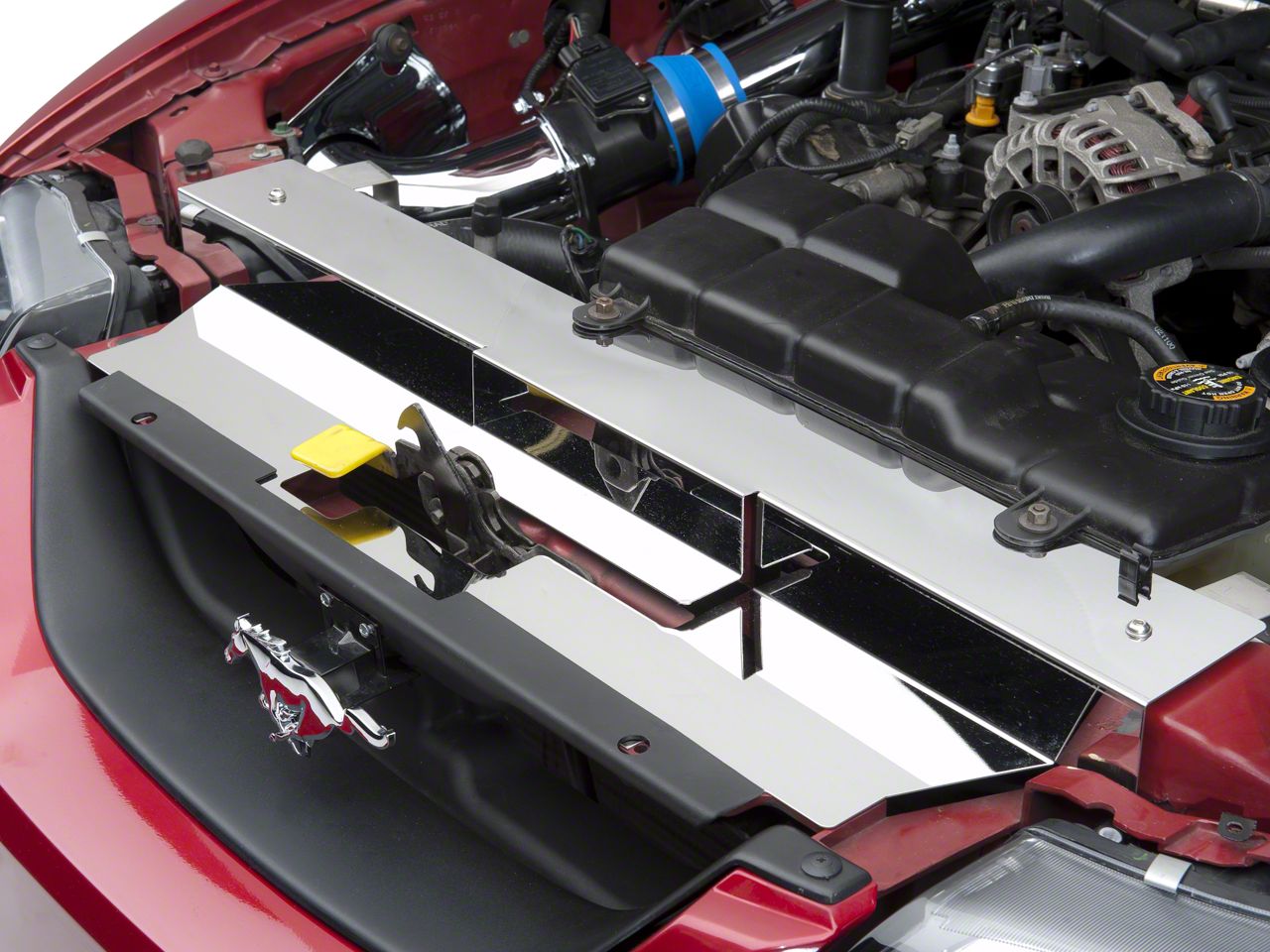 Polished Stainless Steel Radiator Cover (99-04 GT, V6, Mach 1; 99-01 Cobra)