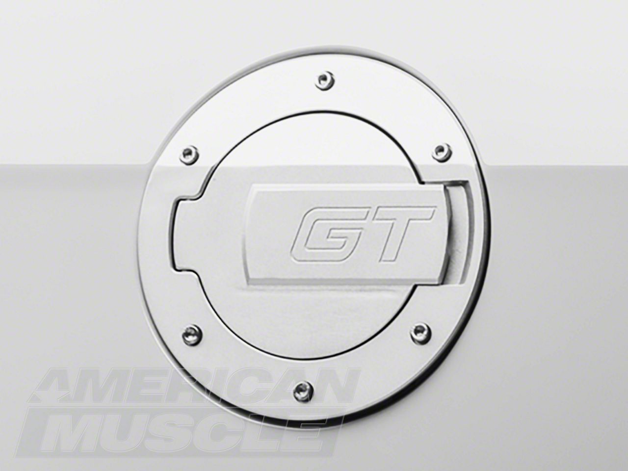 MMD Chrome Billet Aluminum Fuel Door - GT Logo (10-14 All)