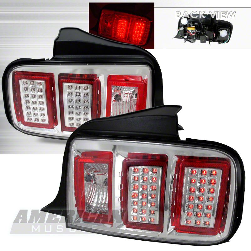Clear Chrome Mustang LED Taillights (05-09)