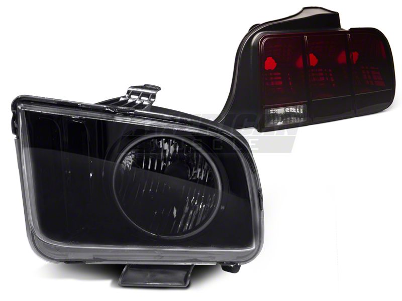 Smoked Mustang Headlight, Taillight, & Sequential Combo Kit (05-09)