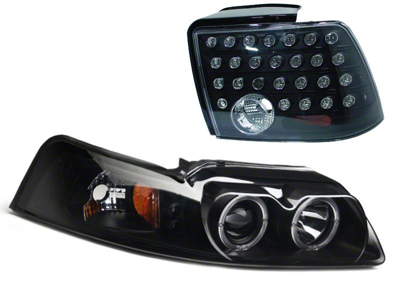 Smoked Projector LED Headlight and LED Tail Light Combo (99-04 GT, V6, Mach 1)