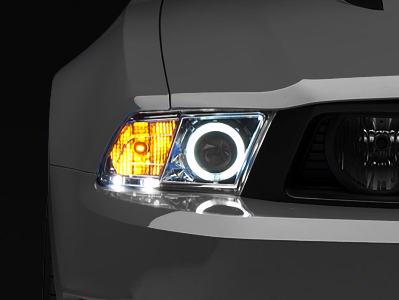 Raxiom Chrome Projector Headlights - CCFL Halo (10-12 GT, V6 with Factory HID)