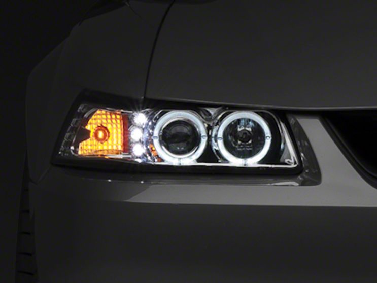 Raxiom Chrome Projector Headlights - Dual CCFL Halo (99-04 All)