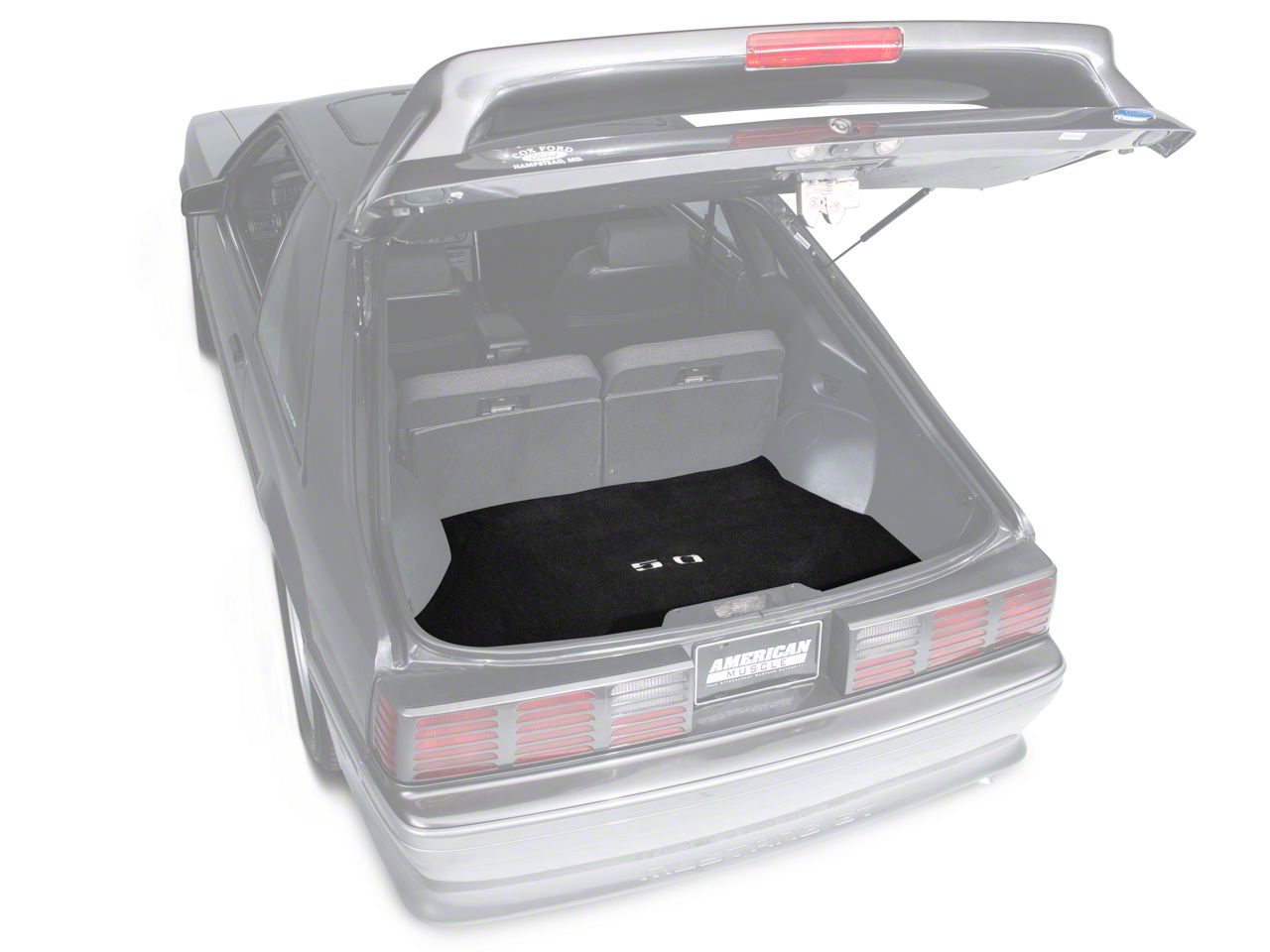 Replacement Hatch Carpet - Black w/ 5.0 Logo (87-93 All)