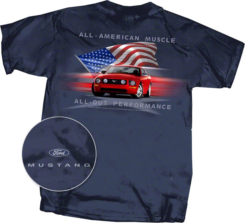 All-American Blue Mustang T-Shirt - Mens