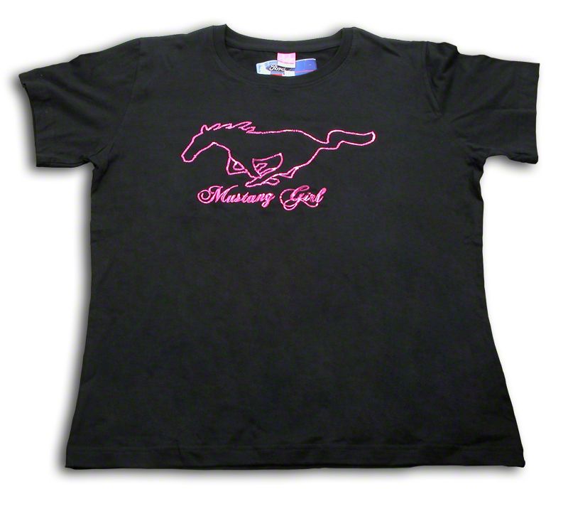 Mustang Girl Black w/ Pink Pony T-Shirt - Women