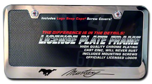 Mustang Script License Plate Frame