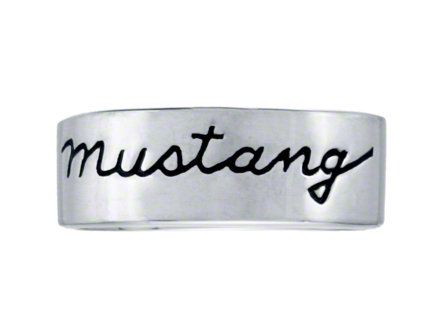 Sterling Silver Mustang Script Ring - Ladies
