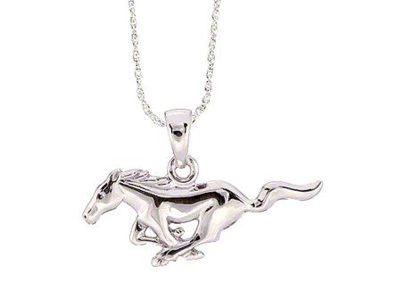 Sterling Silver Running Pony Necklace - Men