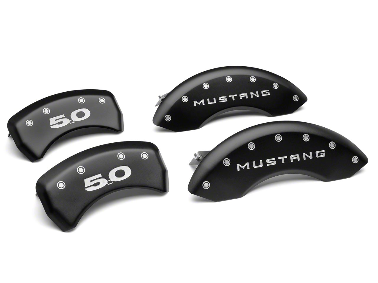 MGP Matte Black Caliper Covers w/ 5.0 Logo - Front & Rear (11-14 GT, V6)