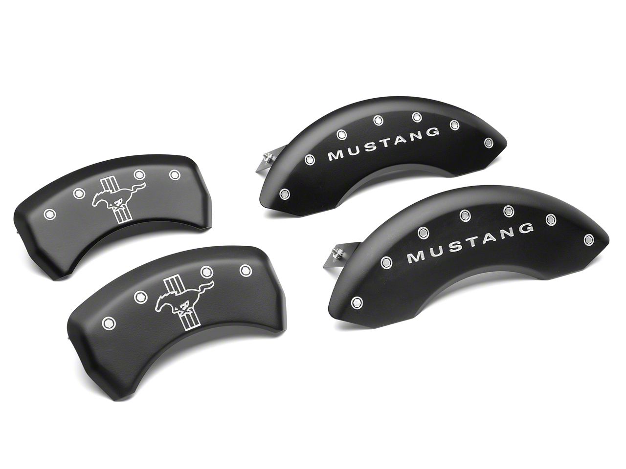 MGP Matte Black Caliper Covers w/ Pony Tri-Bar Logo - Front & Rear (05-10 GT, V6)