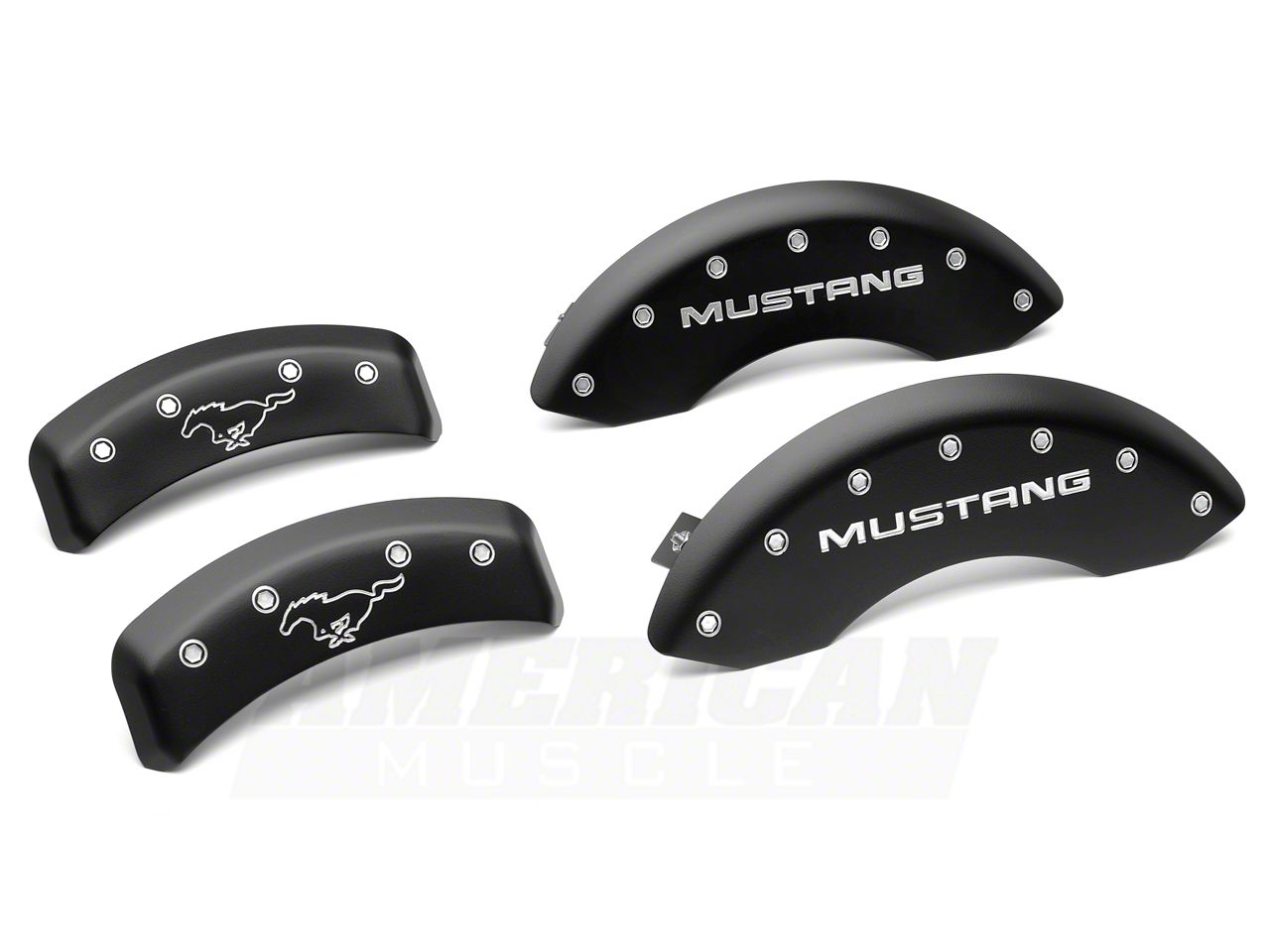 MGP Matte Black Caliper Covers w/ Pony Logo - Front & Rear (99-04 GT, V6)