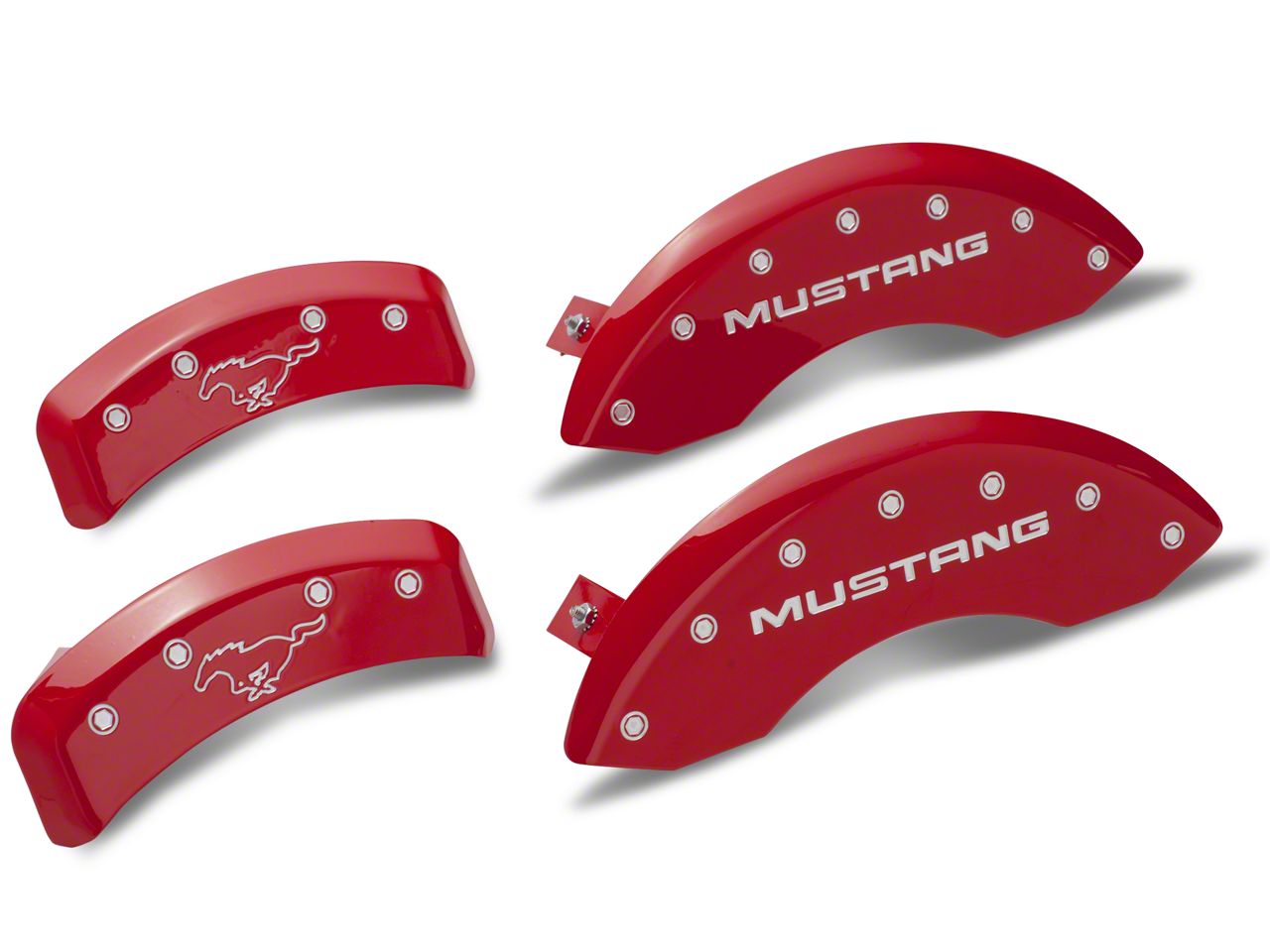 MGP Red Caliper Covers w/ Pony Logo - Front & Rear (94-98 GT, V6)