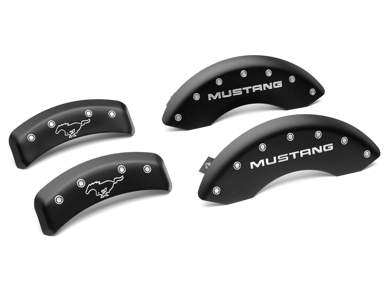 MGP Matte Black Caliper Covers w/ Pony Logo - Front & Rear (94-98 GT, V6)