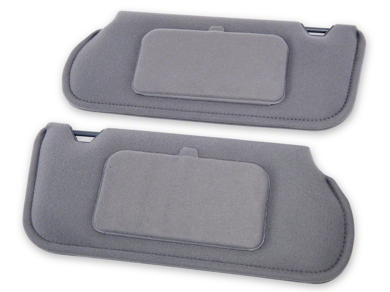 TMI Cloth Sun Visors w/ Mirrors- Coupe/Hatchback - Smoke Gray (85-93 All)