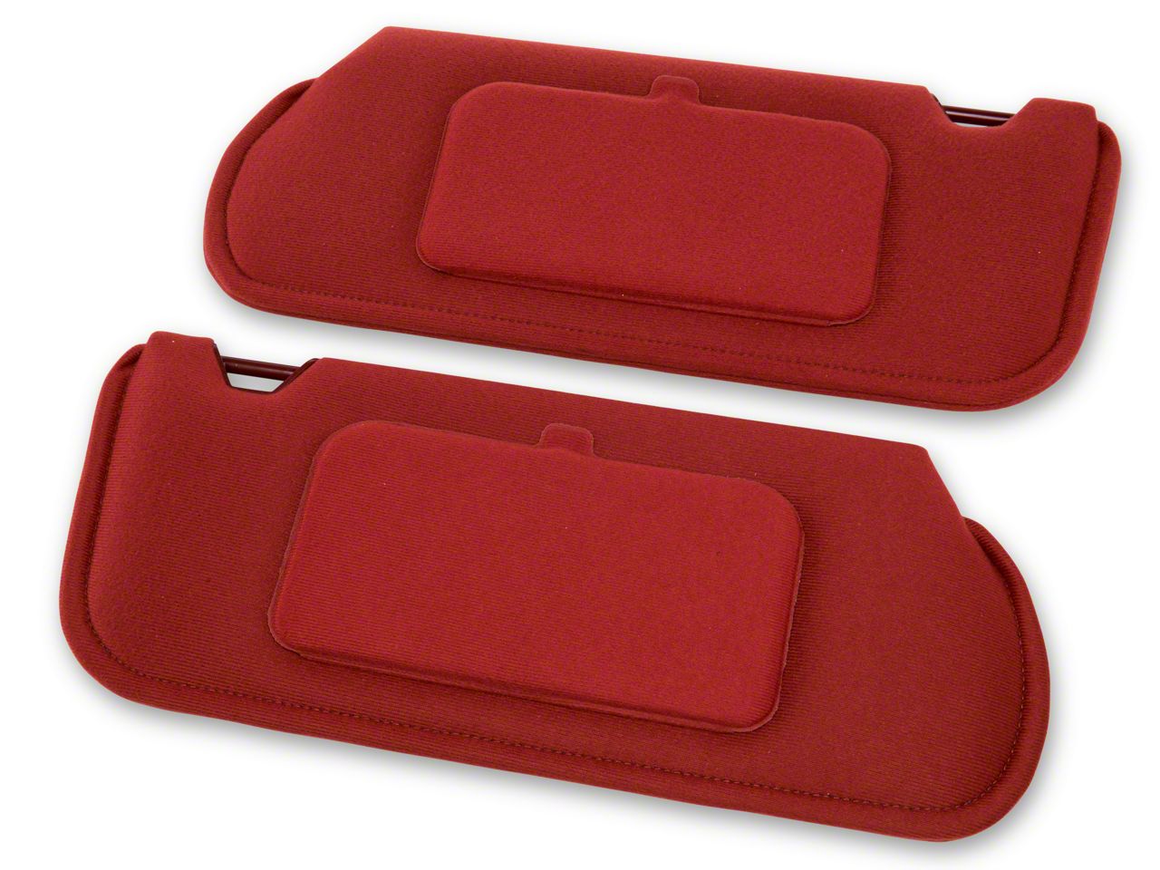 TMI Cloth Sun Visors w/ Mirrors- Coupe/Hatchback - Scarlet Red (85-93 All)