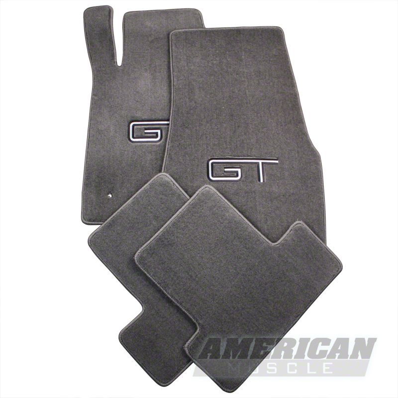 Gray Floor Mats - Silver & Black GT Logo (05-10 All)