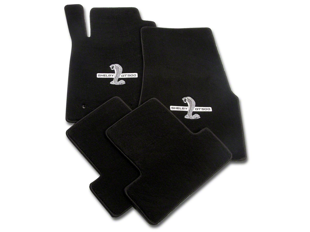 Black Floor Mats - Shelby GT500 Snake Logo (05-10 All)