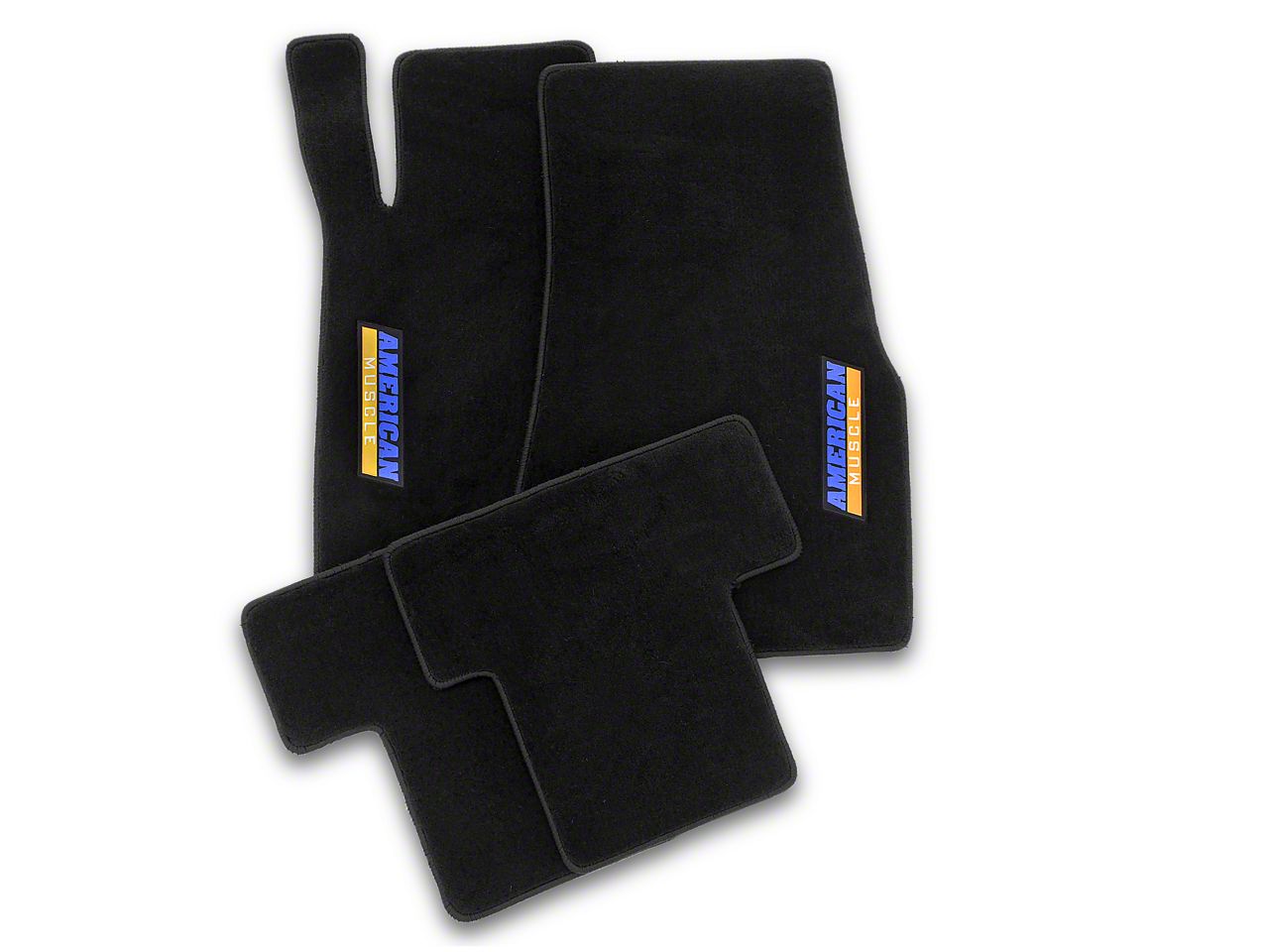 Black Floor Mats - AmericanMuscle Logo (11-12 All)